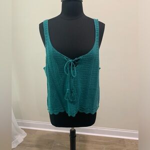 Old Navy Teal Crochet Tank — NWOT